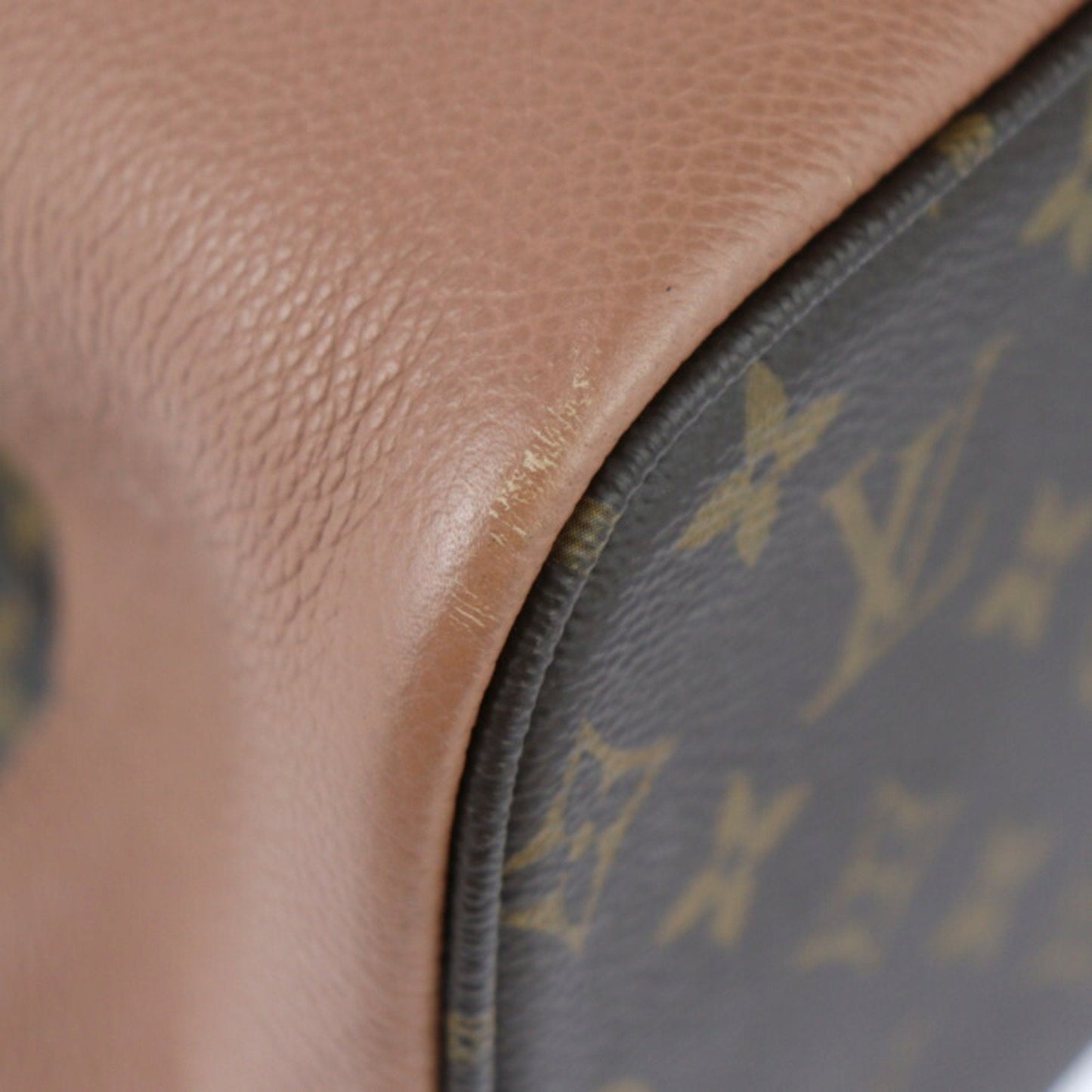 Louis Vuitton Brown Monogram Leather Handbag Shoulder Bag Tote Bag