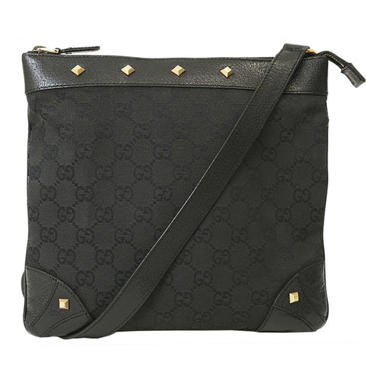 Gucci Gg Canvas Black Canvas Leather Shoulder Bag ()
