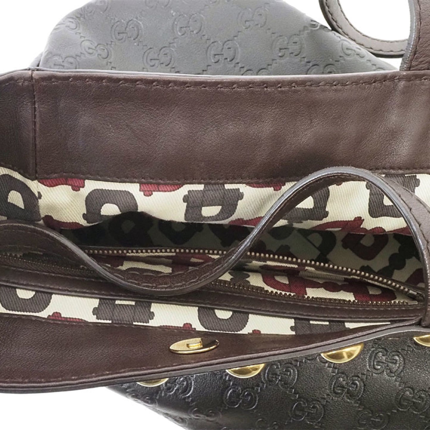 Gucci Guccissima Brown Leather Shoulder Bag Tote Bag