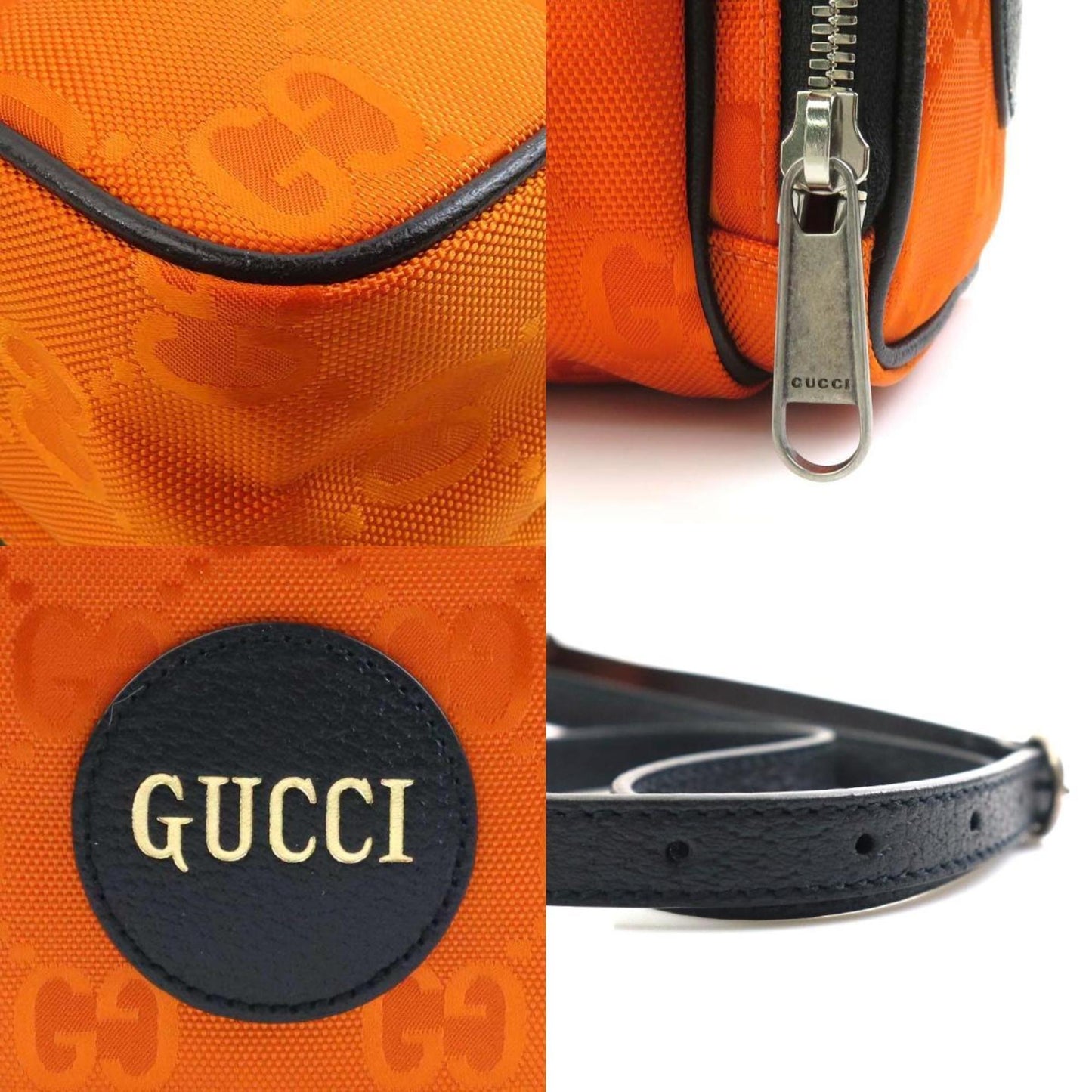 Gucci Orange Nylon Canvas Shoulder Bag
