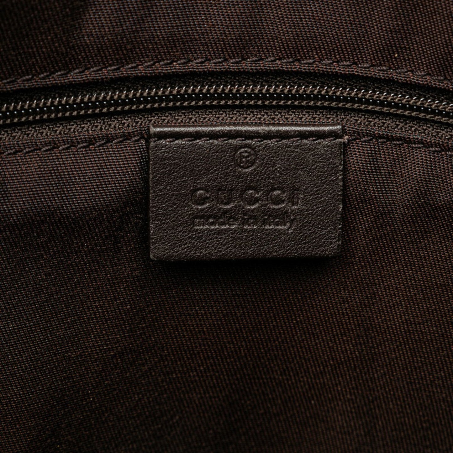 Gucci Beige Brown Canvas Leather Shoulder Bag