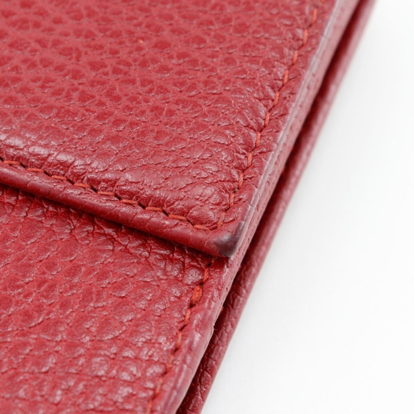 Gucci Red Color Leather Wallet (Bi-Fold)