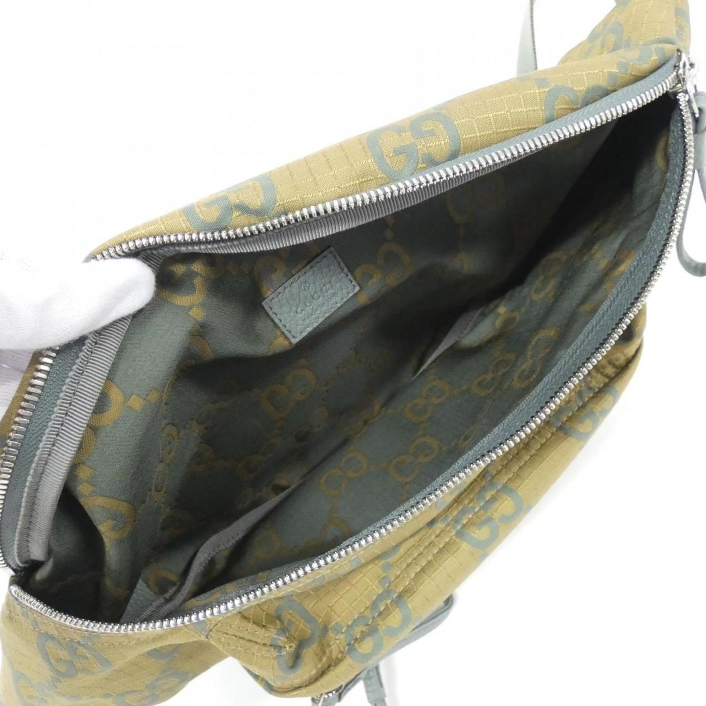 Gucci Green Mustard Polyester Fanny Pack