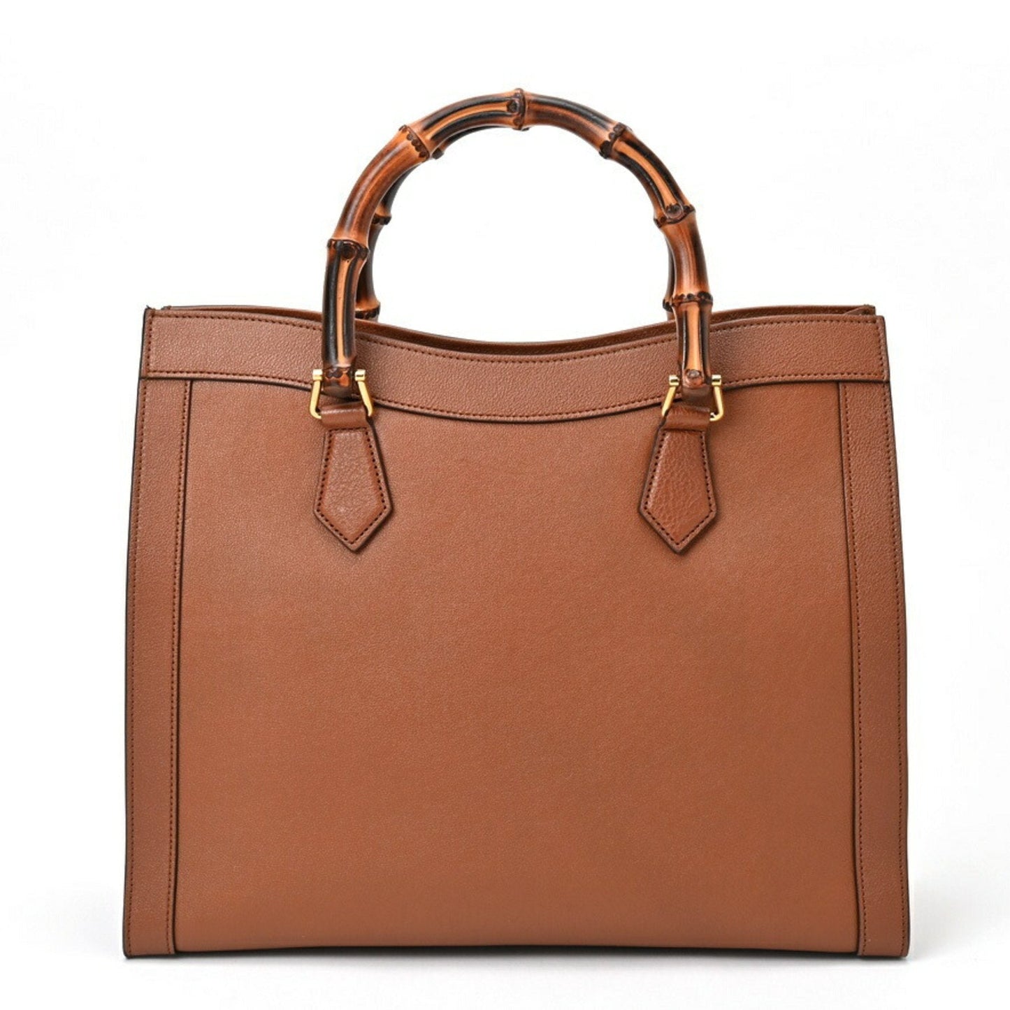 Gucci Brown Leather Bamboo Tote Bag