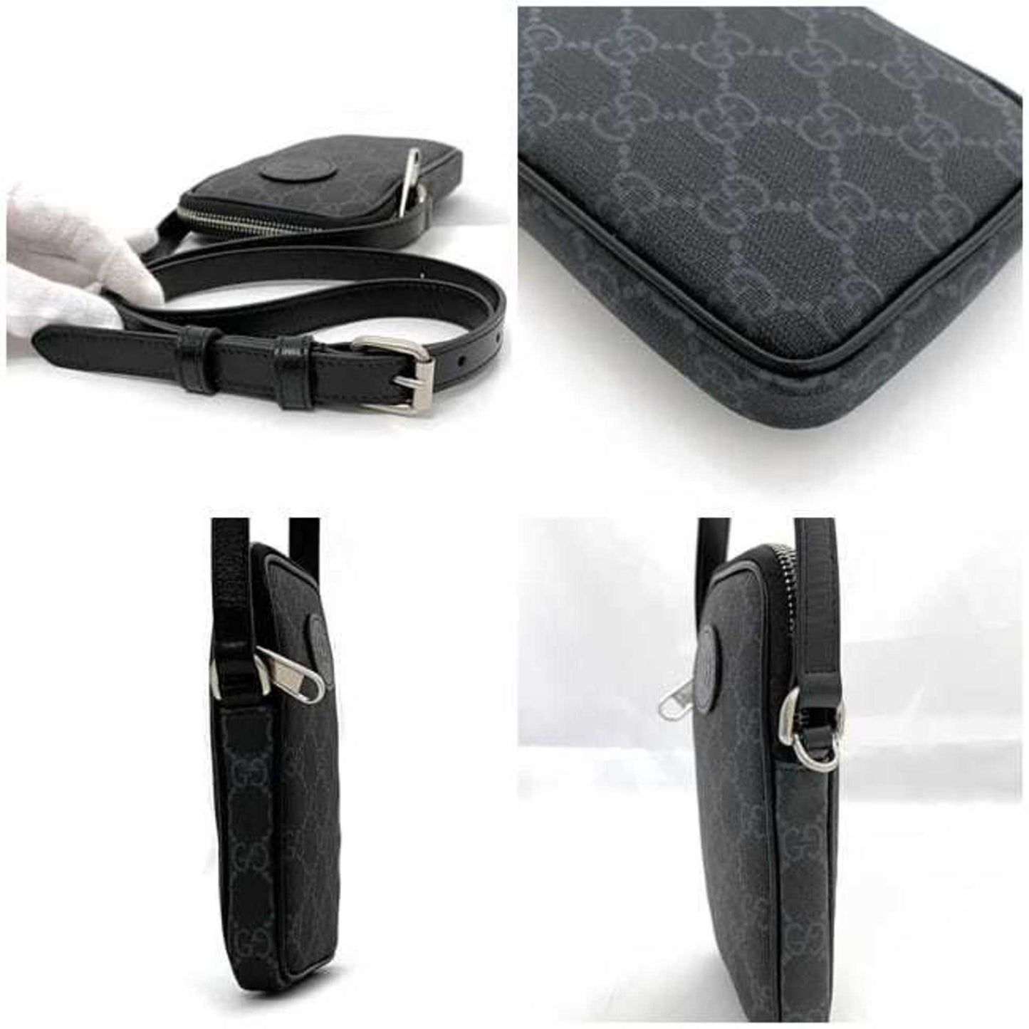 Gucci Black Gg Supreme Pochette Pouch Shoulder Bag