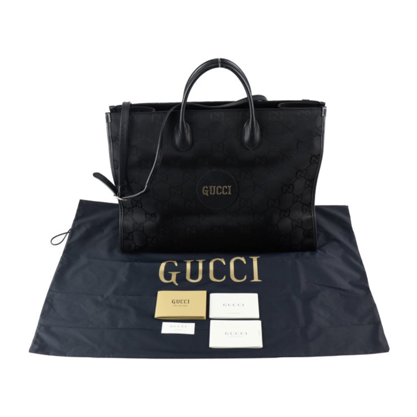 Gucci Black Nylon Leather Handbag Shoulder Bag