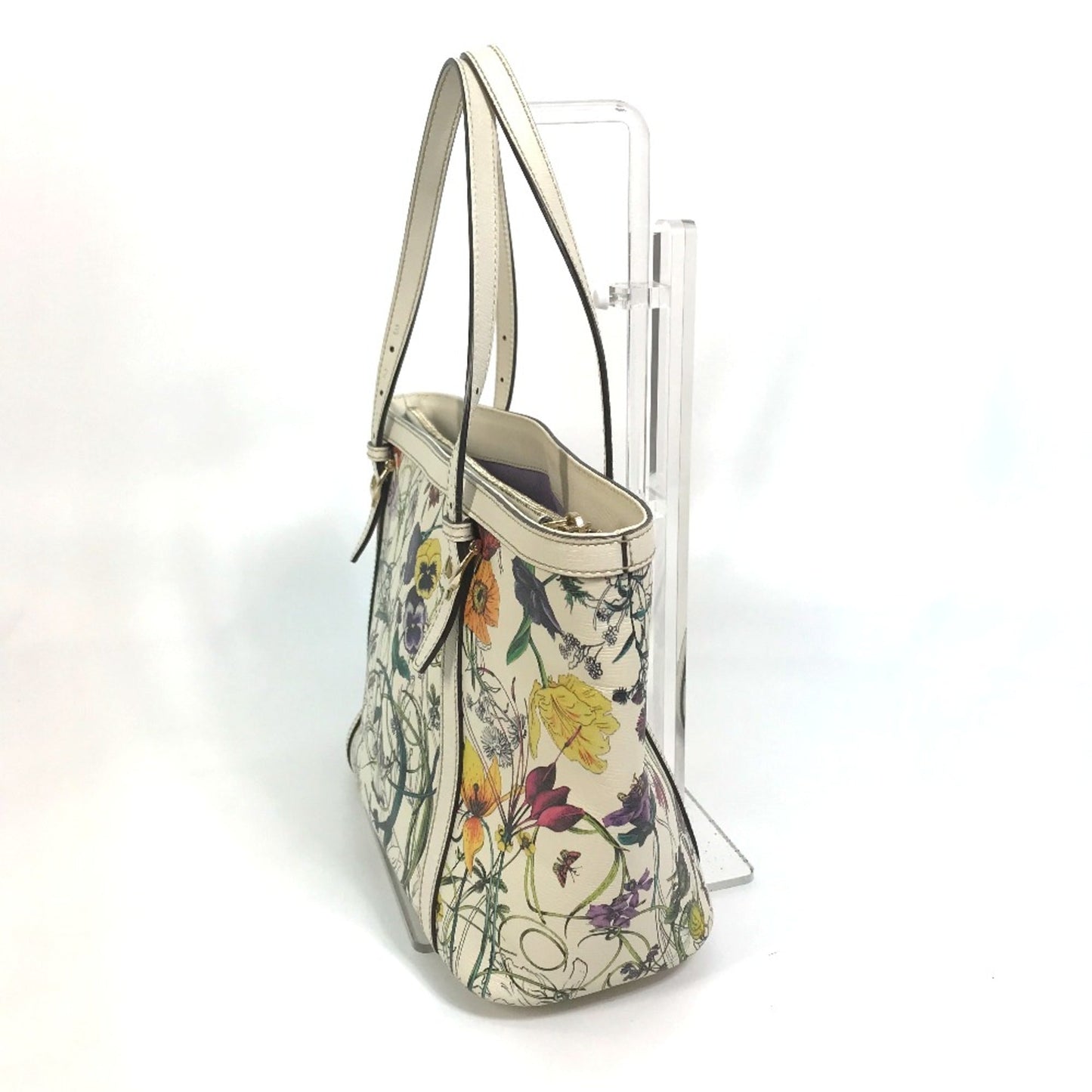 Gucci White Leather Tote Bag