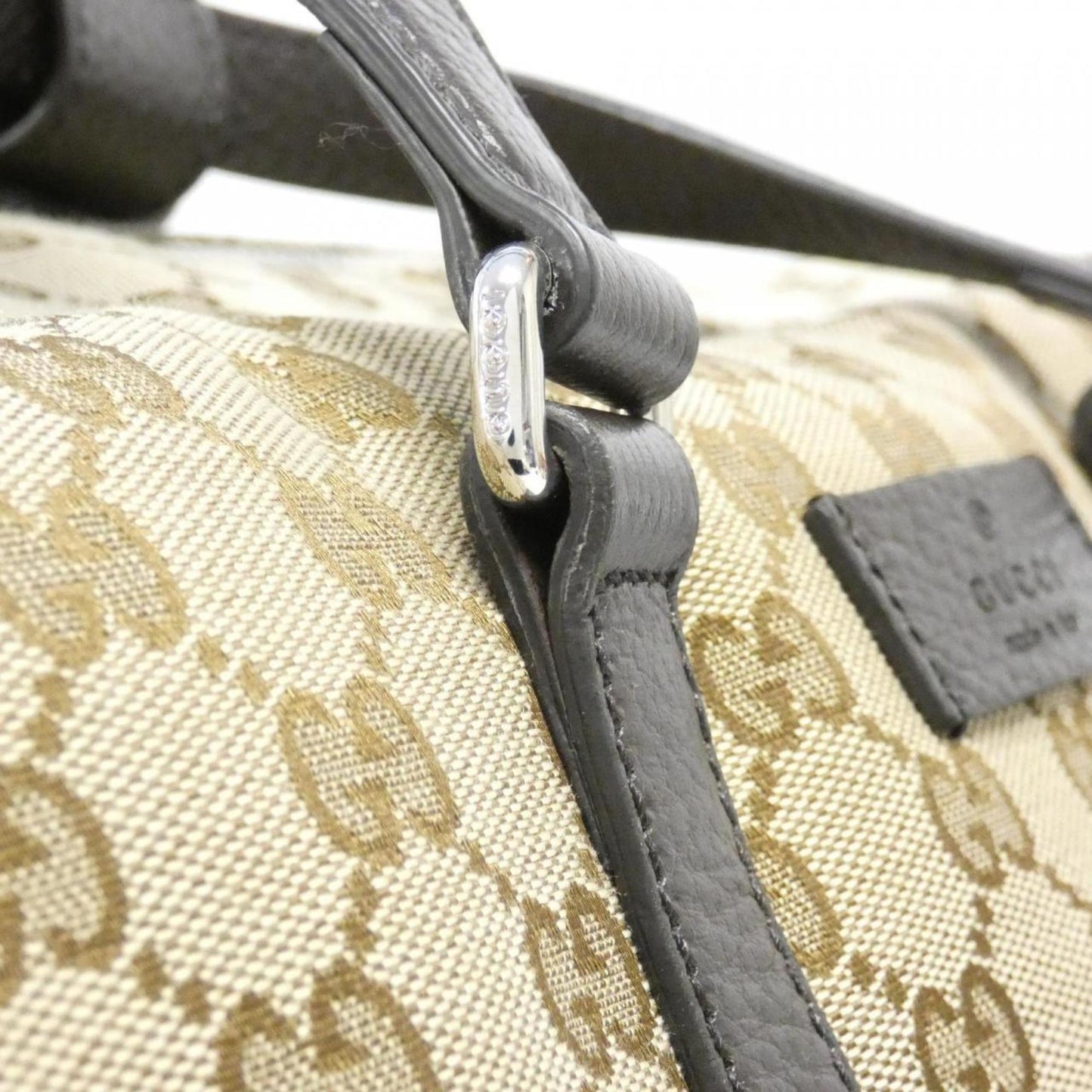 Gucci Beige Gg Canvas Boston Bag