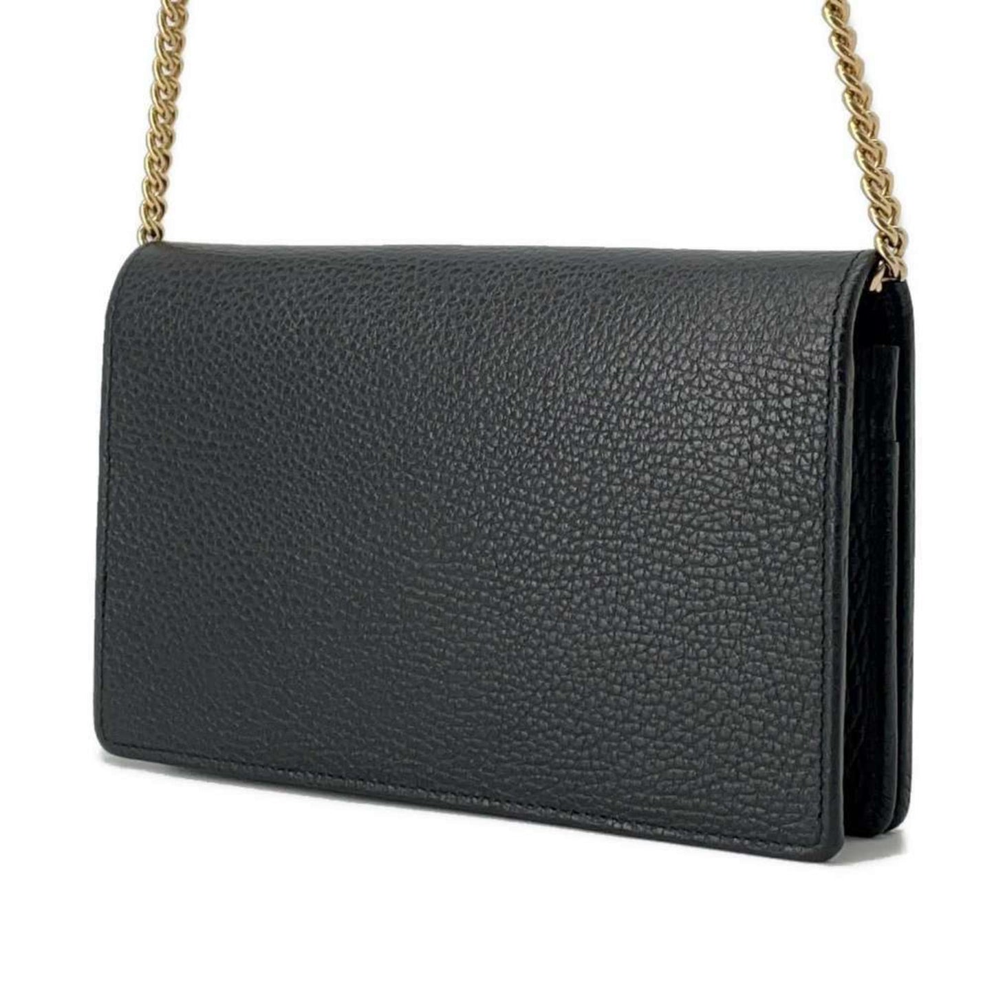 Gucci Black Leather Chain/Shoulder Wallet