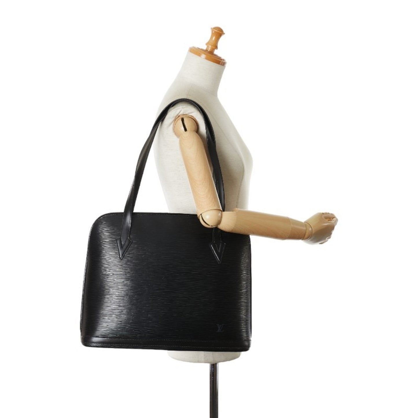 Louis Vuitton Black Noir Leather Shoulder Bag Tote Bag