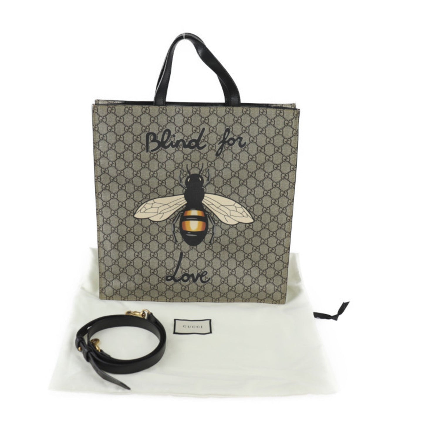 Gucci Beige Black Brown Gg Supreme Leather Shoulder Bag Tote Bag