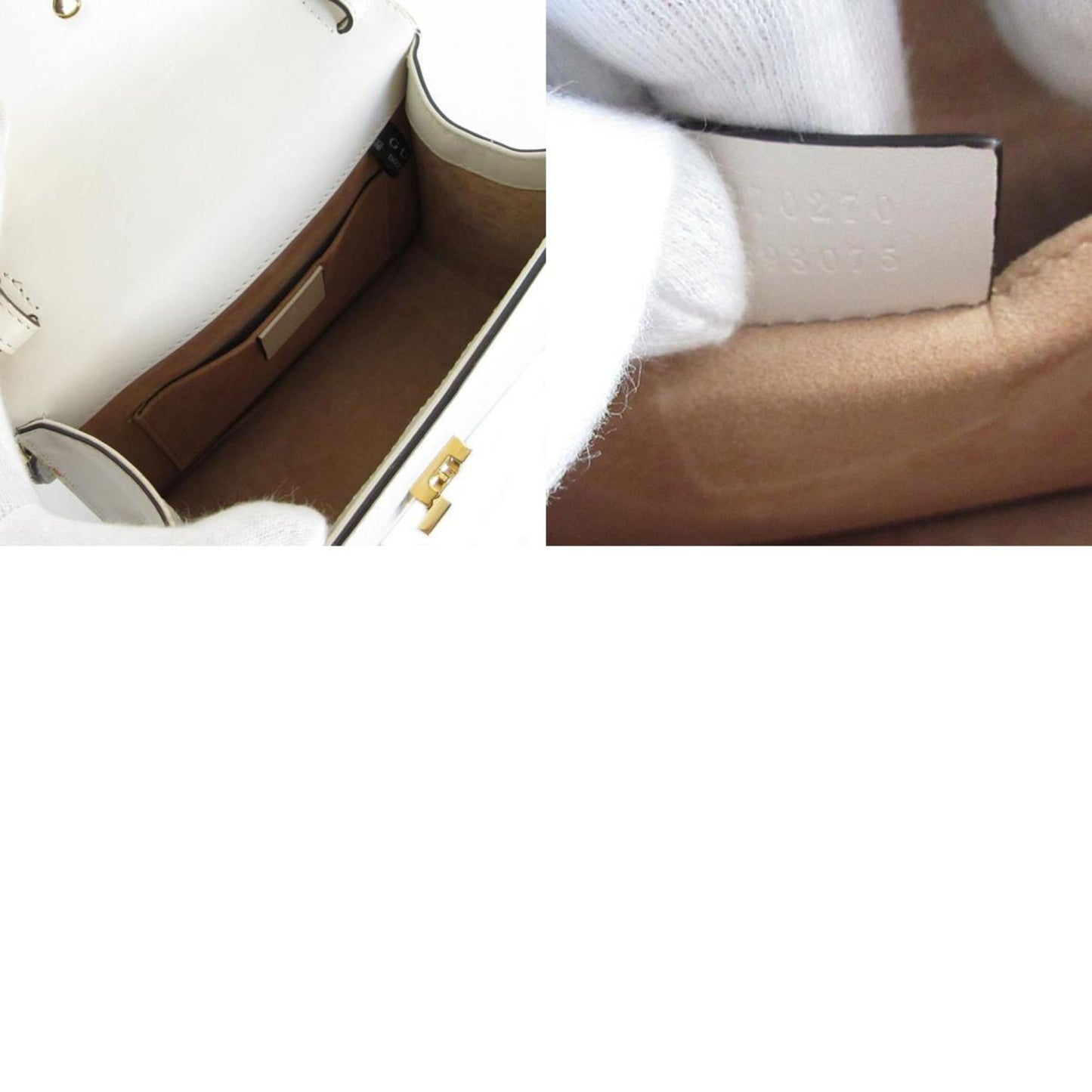 Gucci Off-White Leather Handbag Shoulder Bag