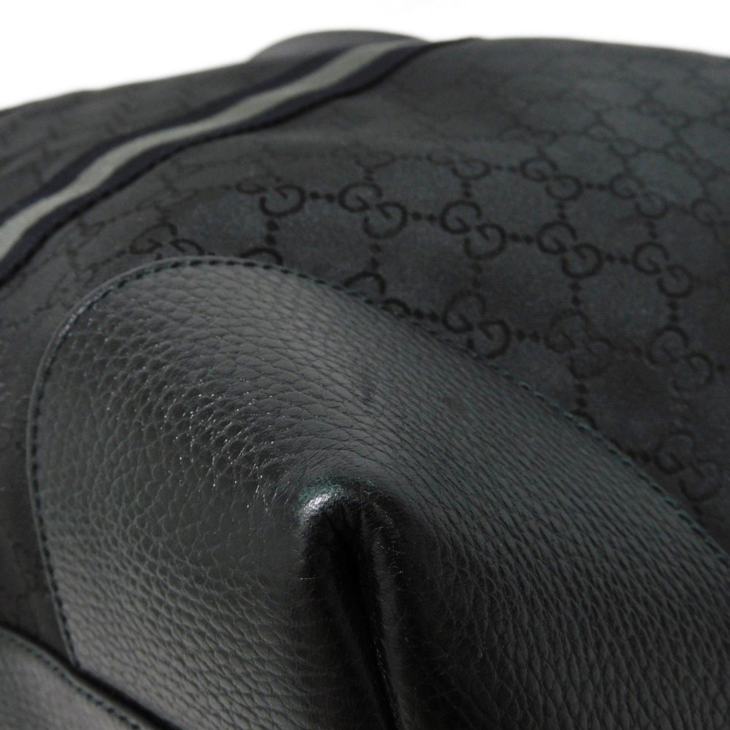 Gucci Black Nylon Canvas Leather Boston Bag Handbag Shoulder Bag