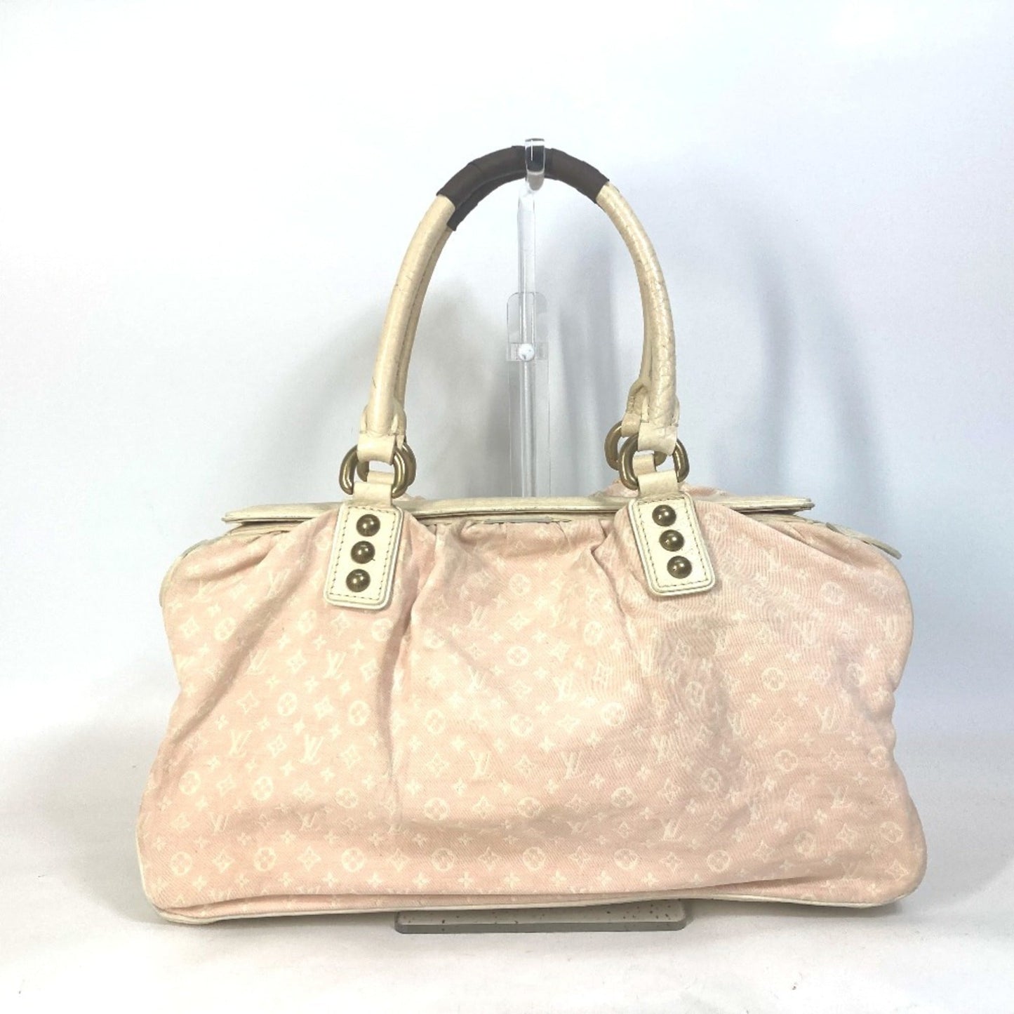 Louis Vuitton Pink Monogram Mini Lin Boston Bag Handbag Shoulder Bag ()