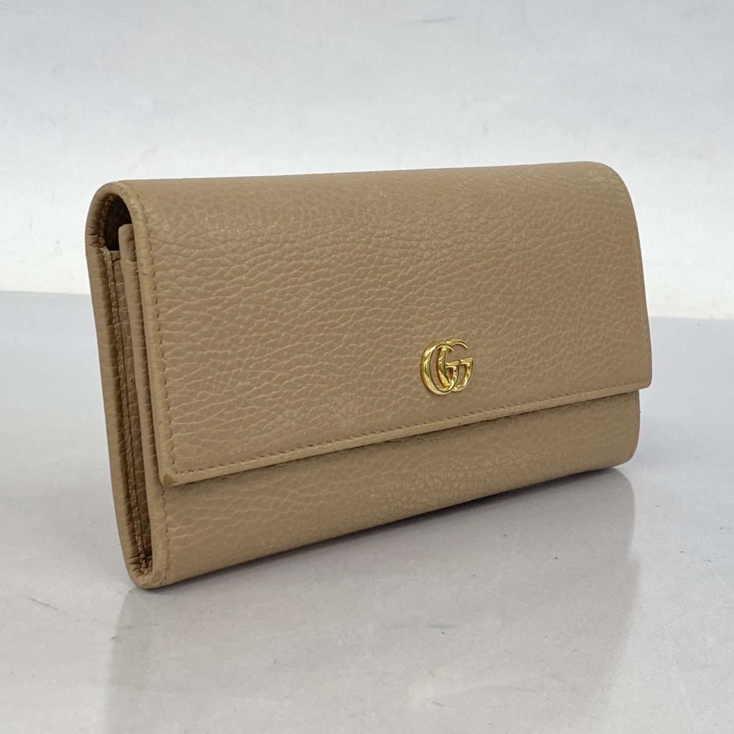 Gucci Beige Leather Long Wallet (Bi-Fold)