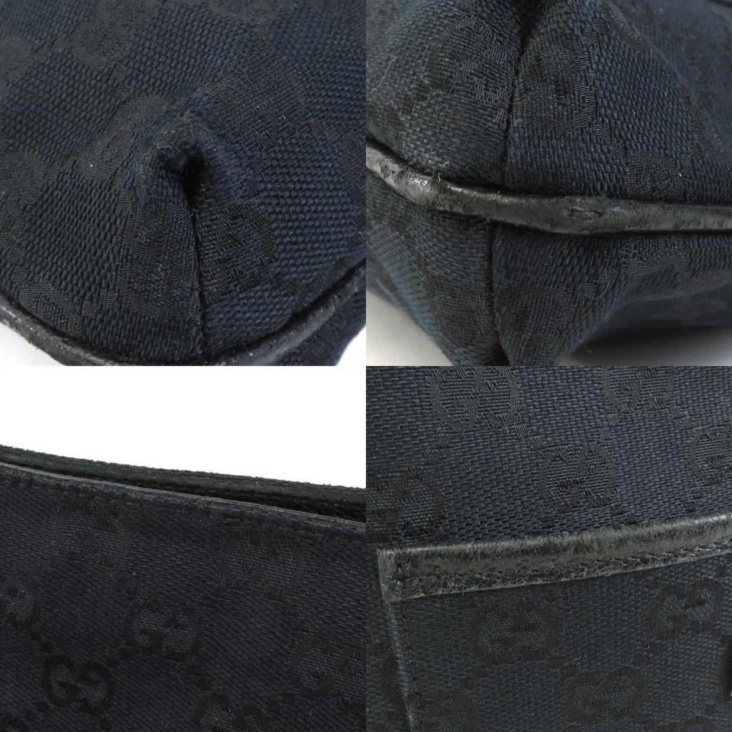 Gucci Black Gg Canvas Shoulder Bag