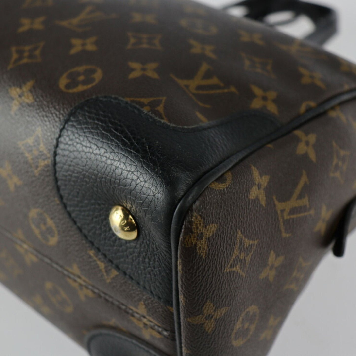 Louis Vuitton Black Brown Monogram Monogram Leather Boston Bag Handbag Shoulder Bag Tote Bag
