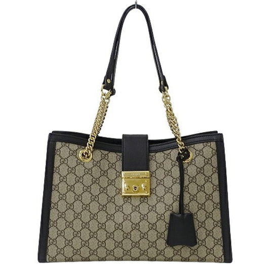 Gucci Beige Black Brown Gg Supreme Shoulder Bag Tote Bag ()