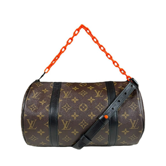 Louis Vuitton Black Brown Orange Monogram Shoulder Bag ()