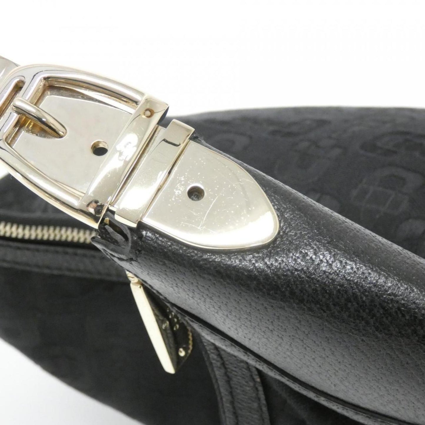 Gucci Black Canvas Leather Shoulder Bag