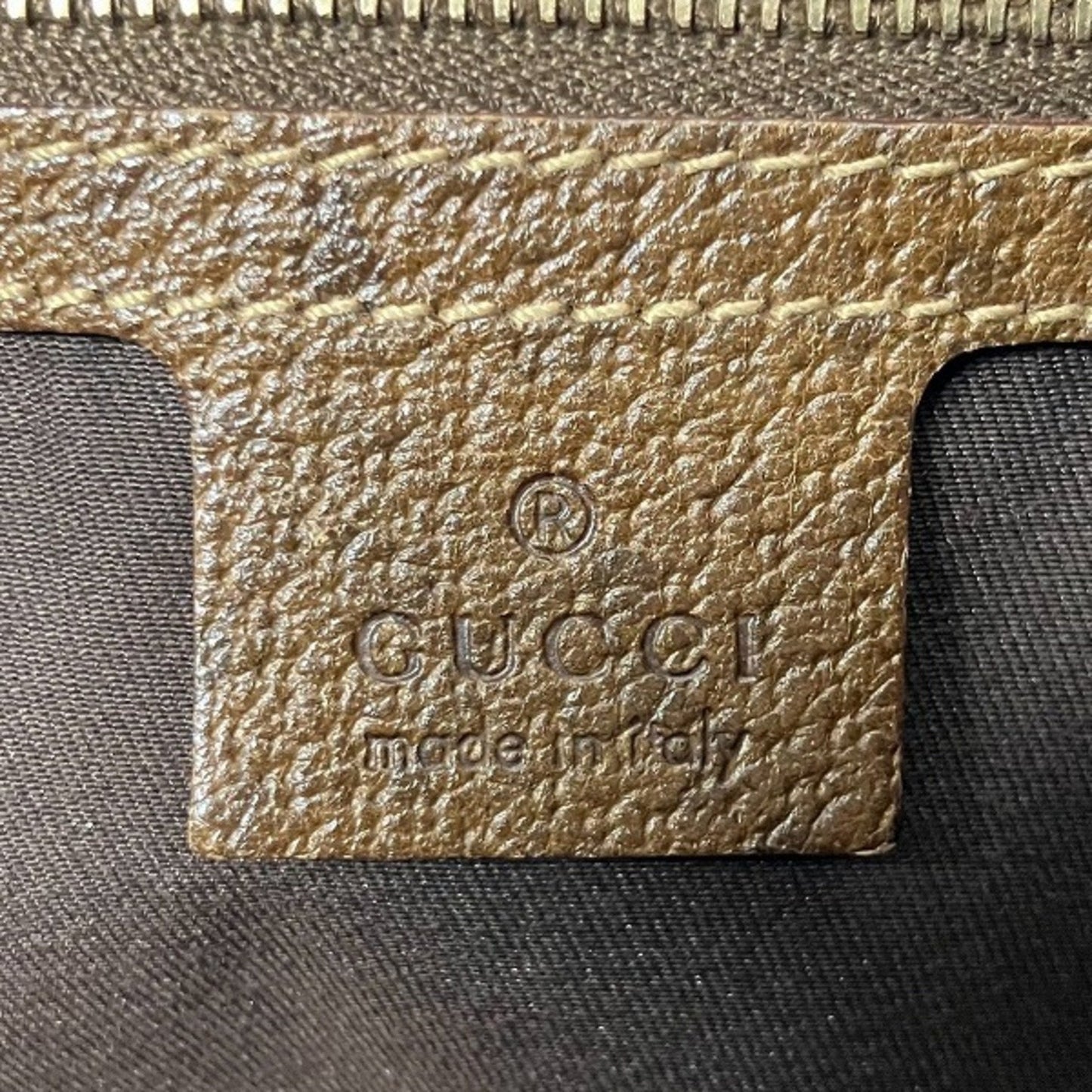 Gucci Brown Gg Canvas Leather Shoulder Bag