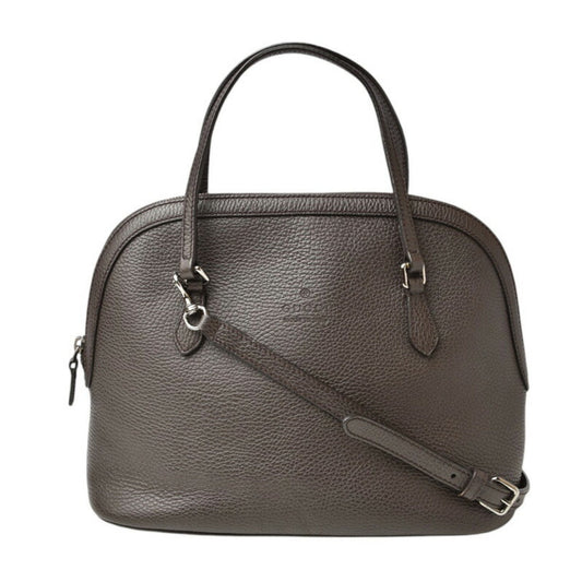 Gucci Dark Brown Leather Handbag Shoulder Bag ()