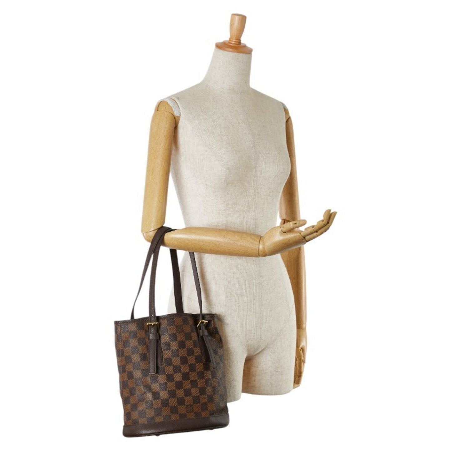 Louis Vuitton Brown Pvc Leather Shoulder Bag Tote Bag