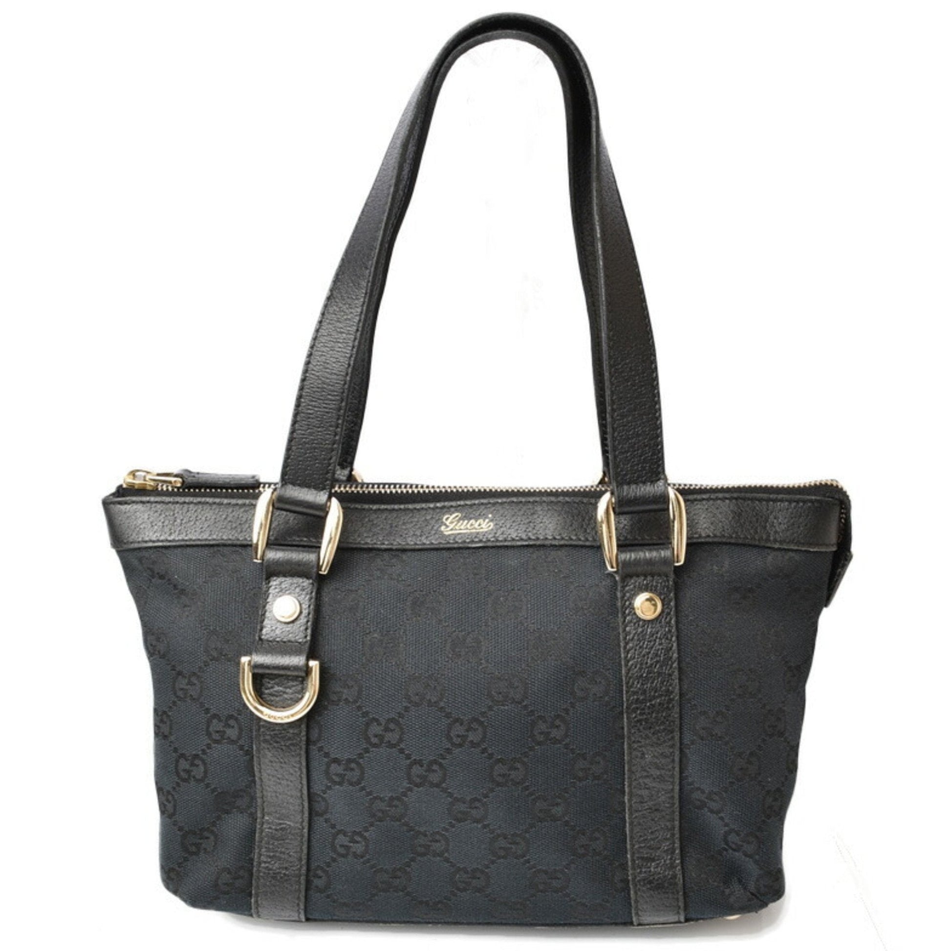 Gucci Black Canvas Leather Handbag ()