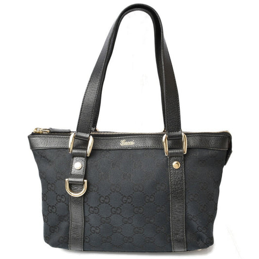 Gucci Black Canvas Leather Handbag ()