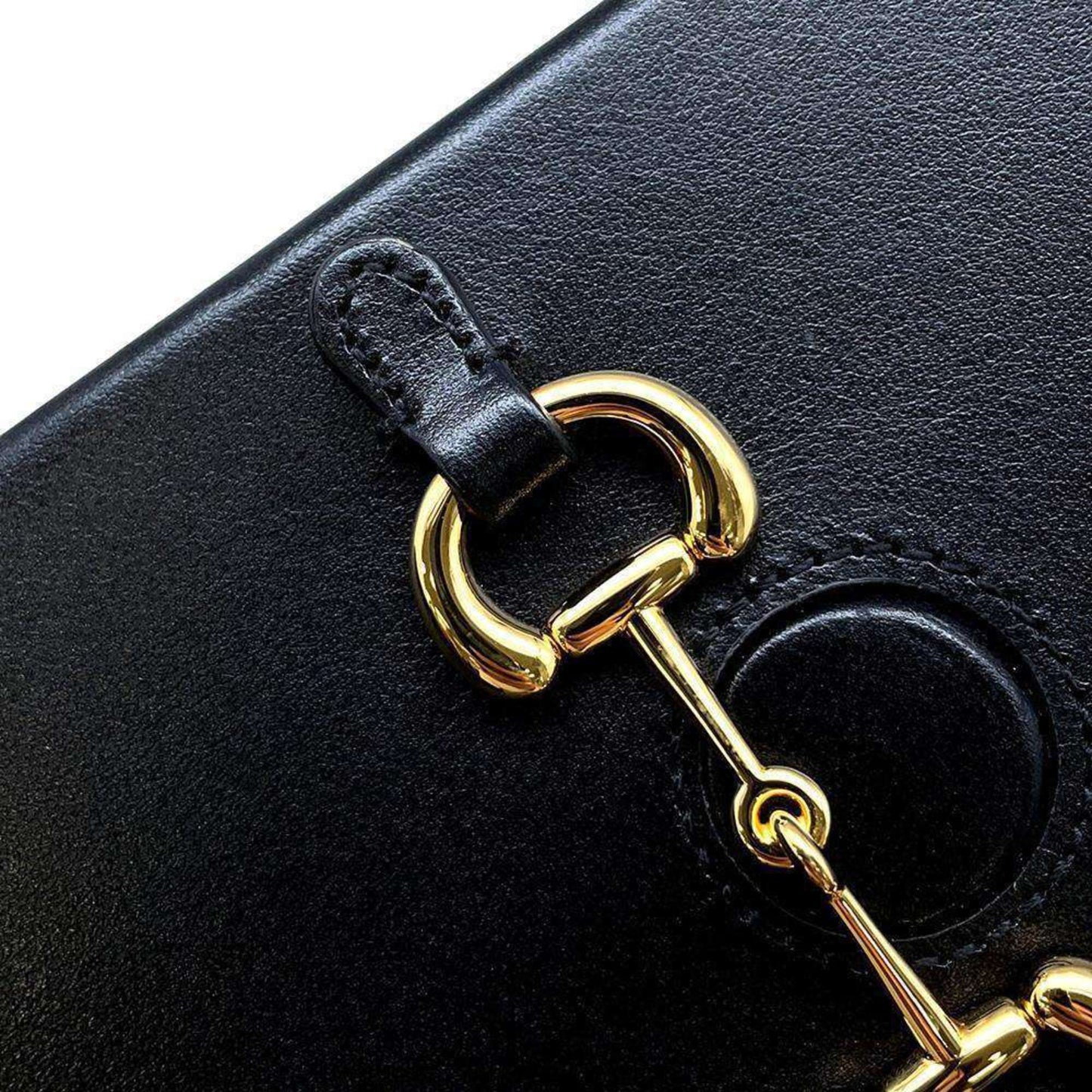 Gucci Horsebit Black Leather Shoulder Bag