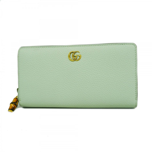Gucci Pale Green Leather Long Wallet (Bi-Fold) ()