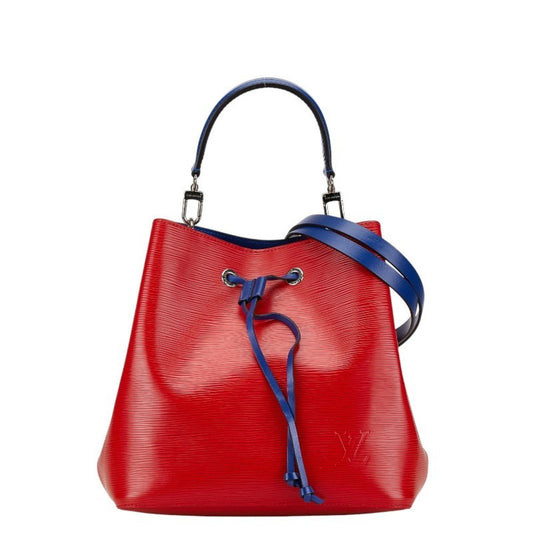 Louis Vuitton Blue Coquelicots Leather Handbag Shoulder Bag ()