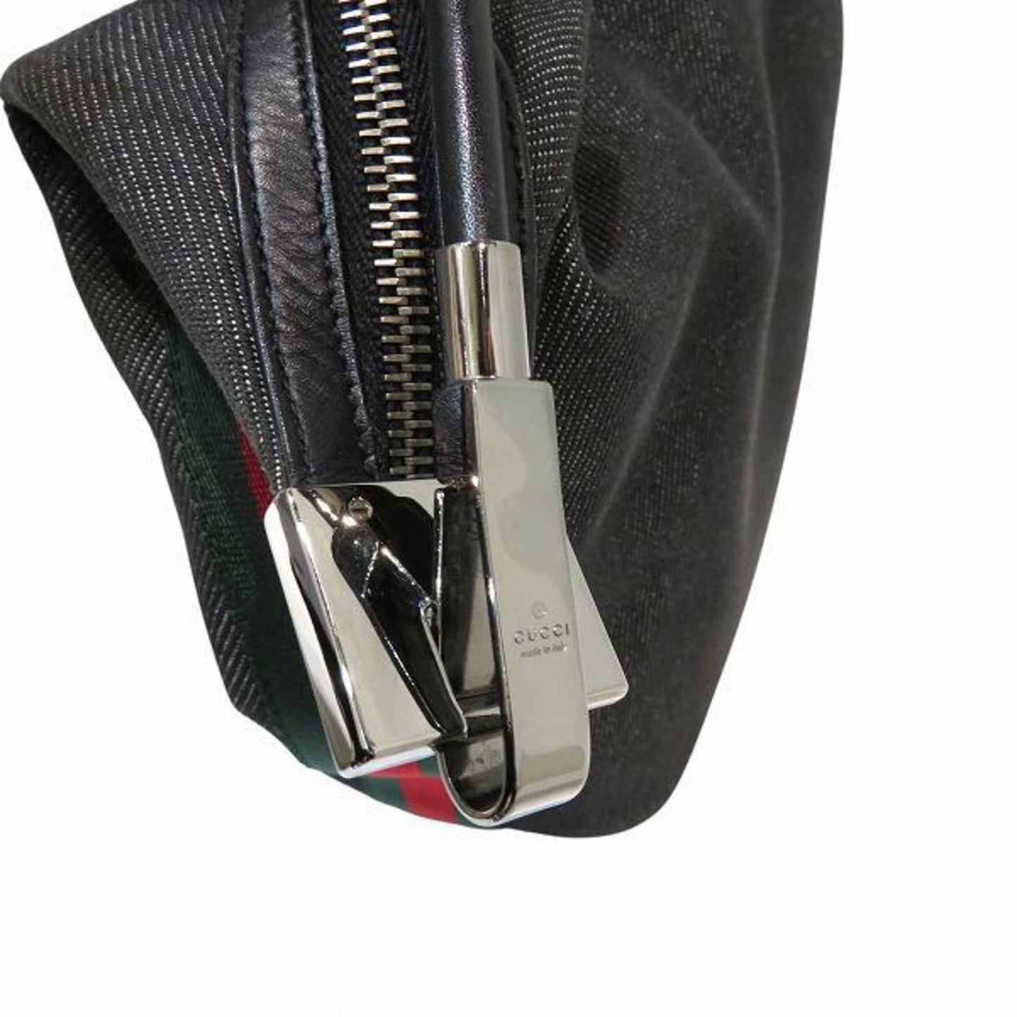 Gucci Sherry Line Black Canvas Handbag Shoulder Bag