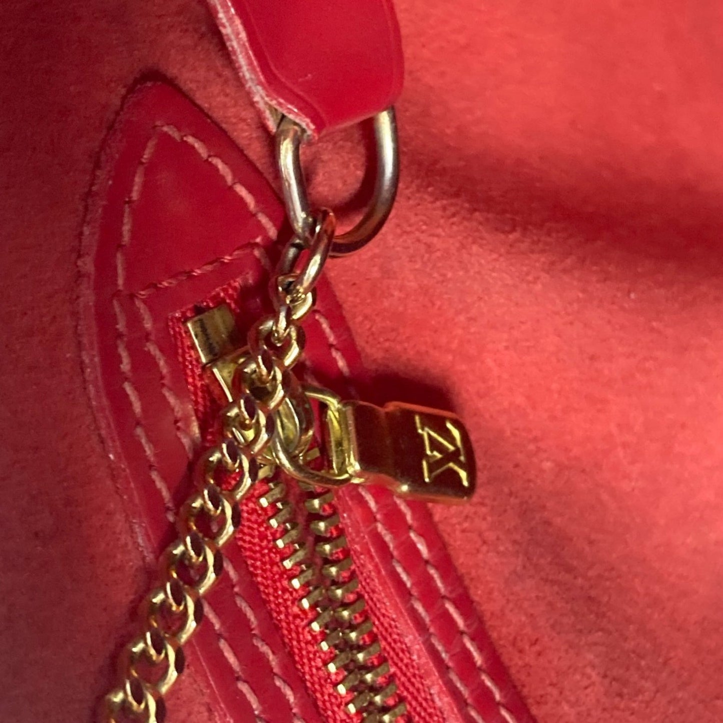 Louis Vuitton Red Leather Shoulder Bag