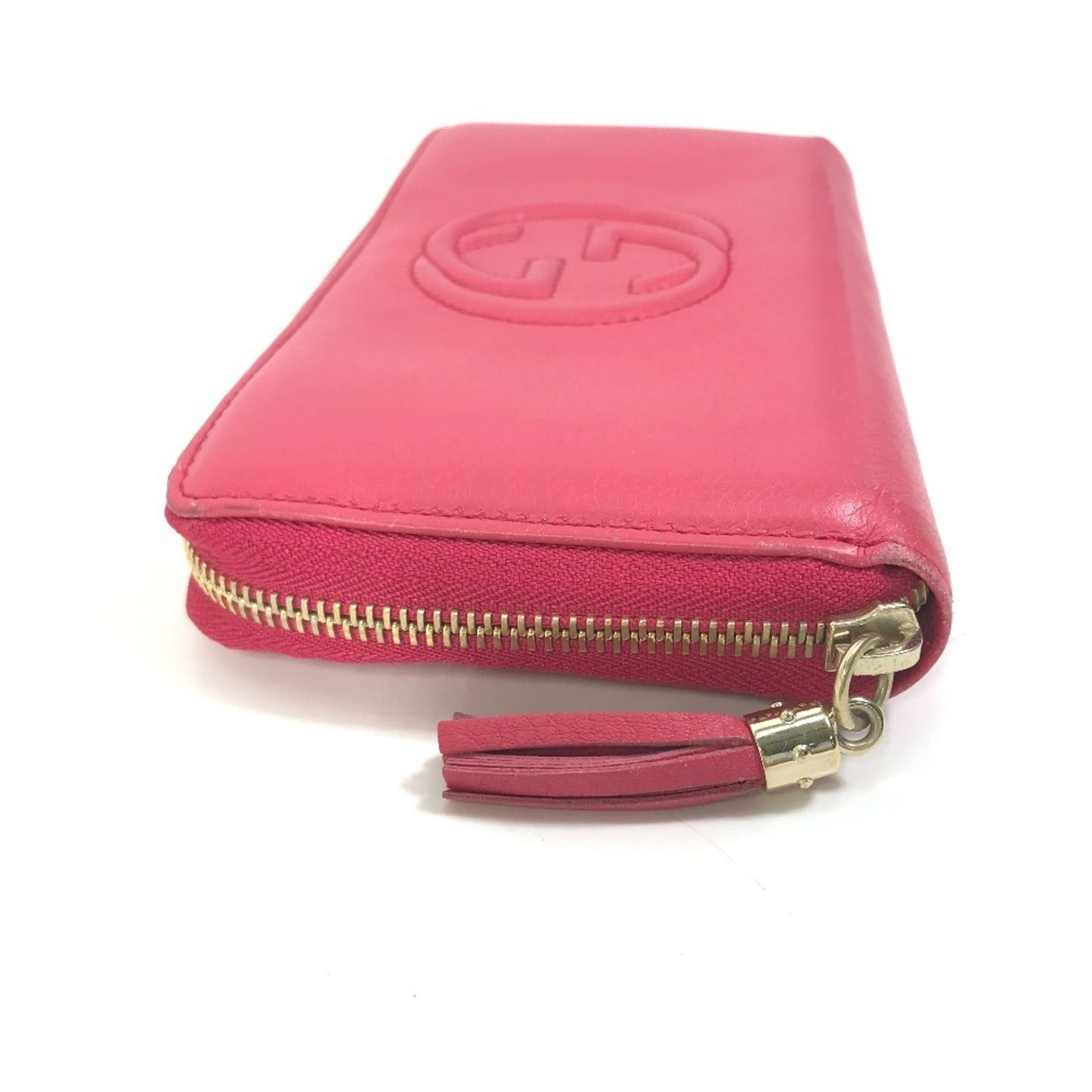 Gucci Red Color Leather Long Wallet (Bi-Fold)
