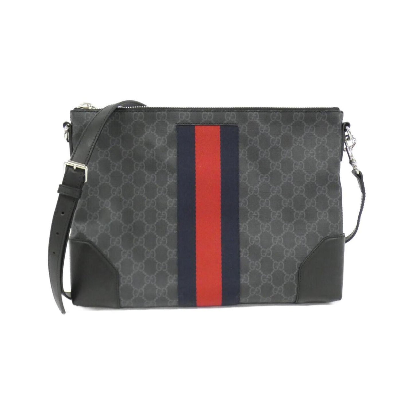 Gucci Black Gray Gg Supreme Shoulder Bag ()