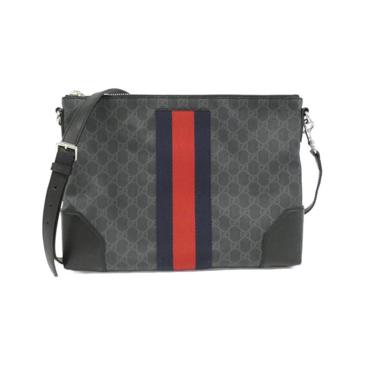 Gucci Black Gray Gg Supreme Shoulder Bag ()