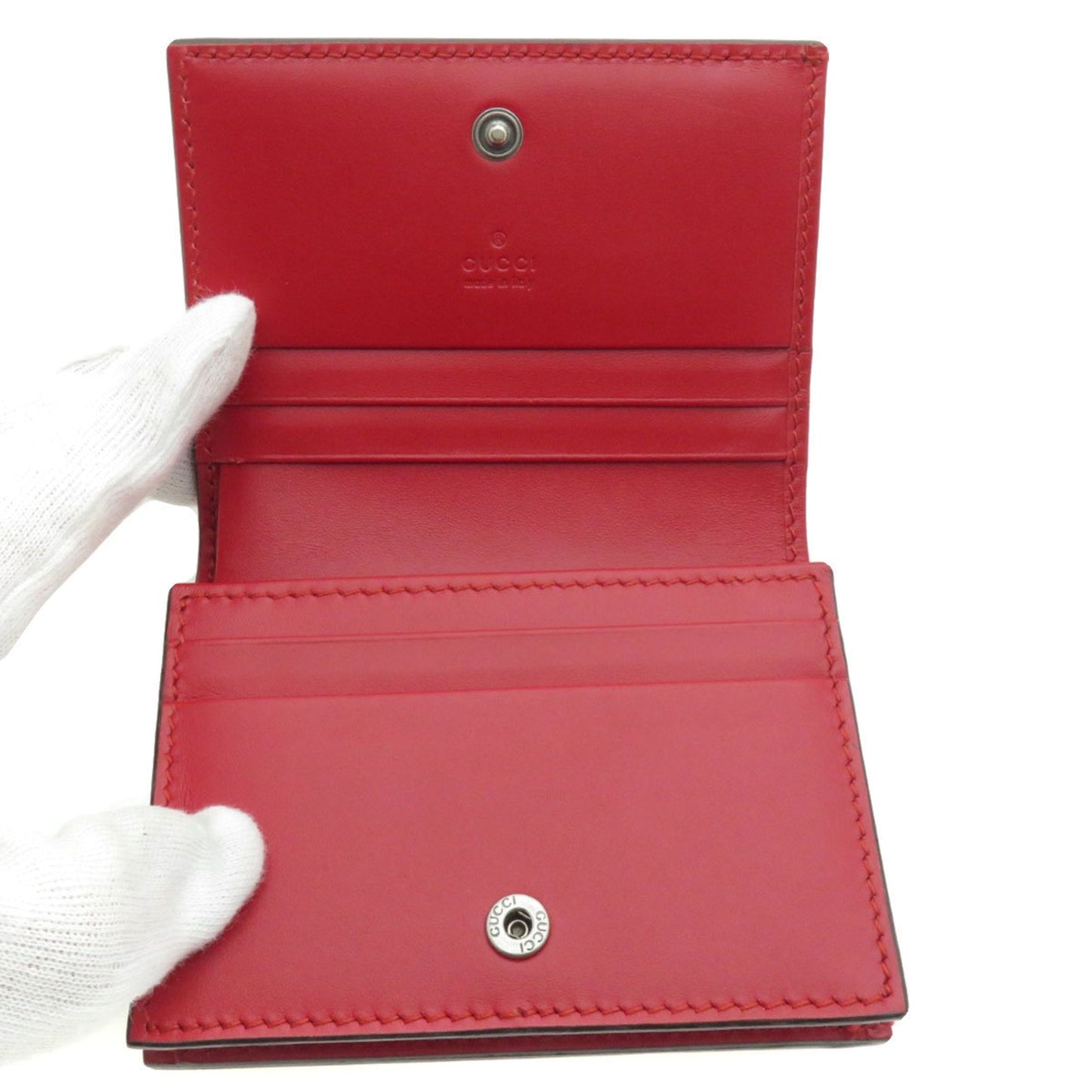 Gucci Red Color Leather Wallet (Bi-Fold)