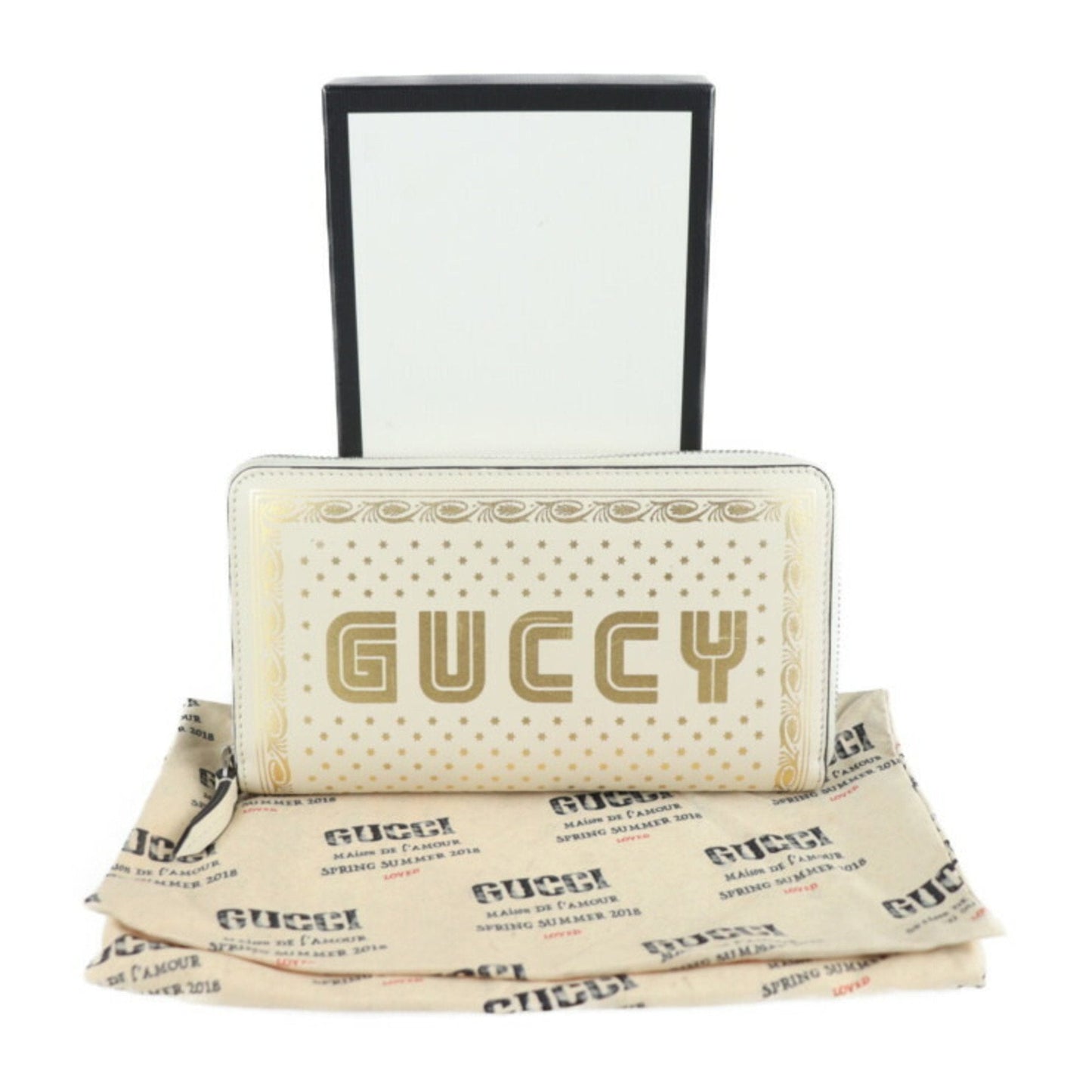Gucci Gold Ivory Leather Long Wallet (Bi-Fold)