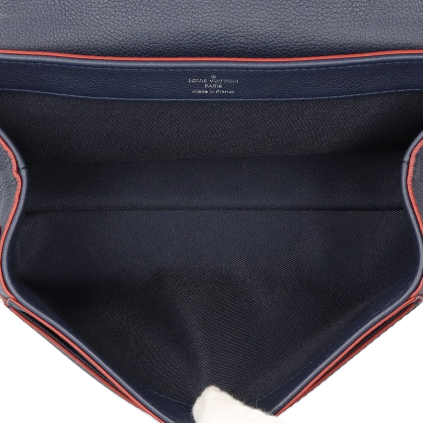 Louis Vuitton Navy Red Color Leather Shoulder Bag