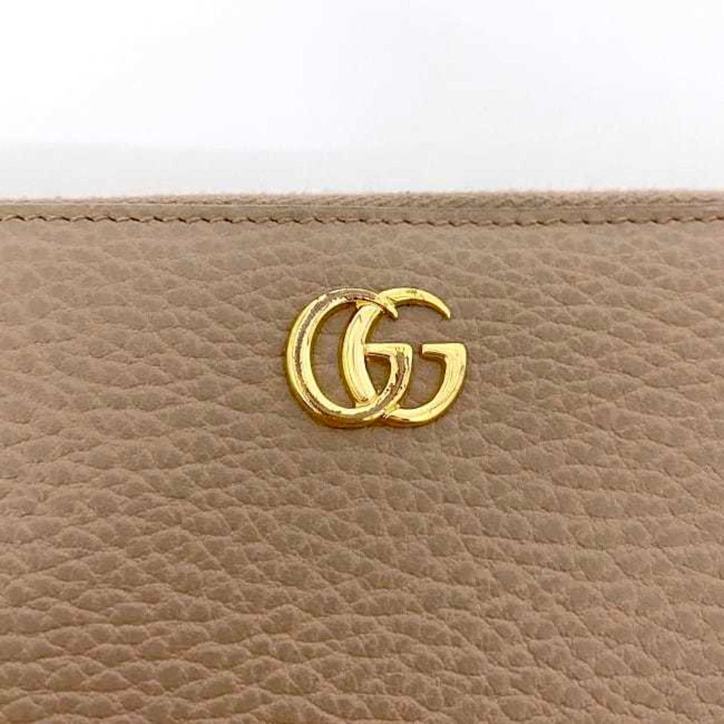Gucci Pink Beige Leather Long Wallet (Bi-Fold)