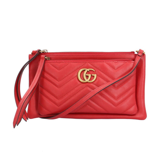 Gucci Red Color Leather Shoulder Bag ()