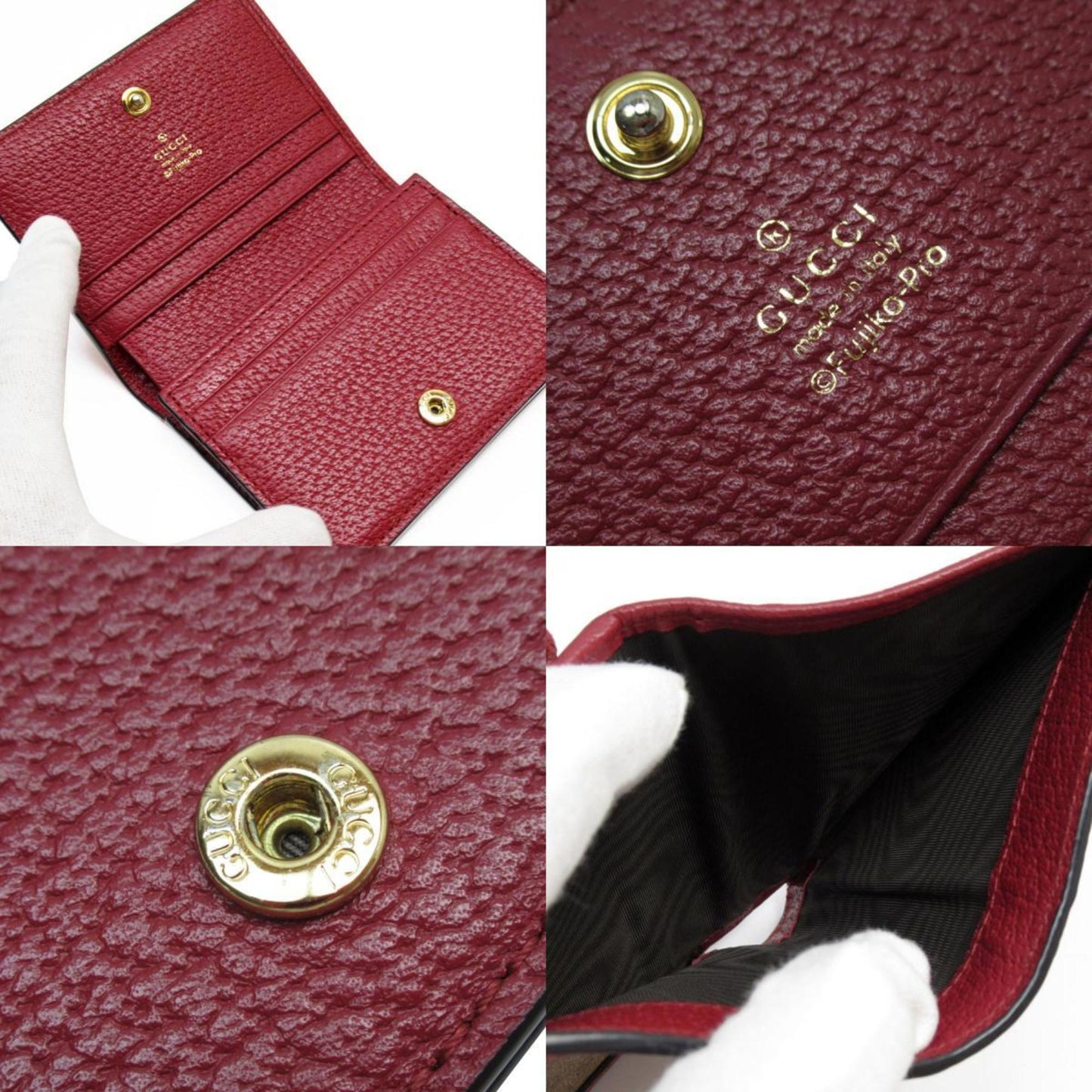 Gucci Brown Burgundy Pvc Leather Wallet (Bi-Fold)