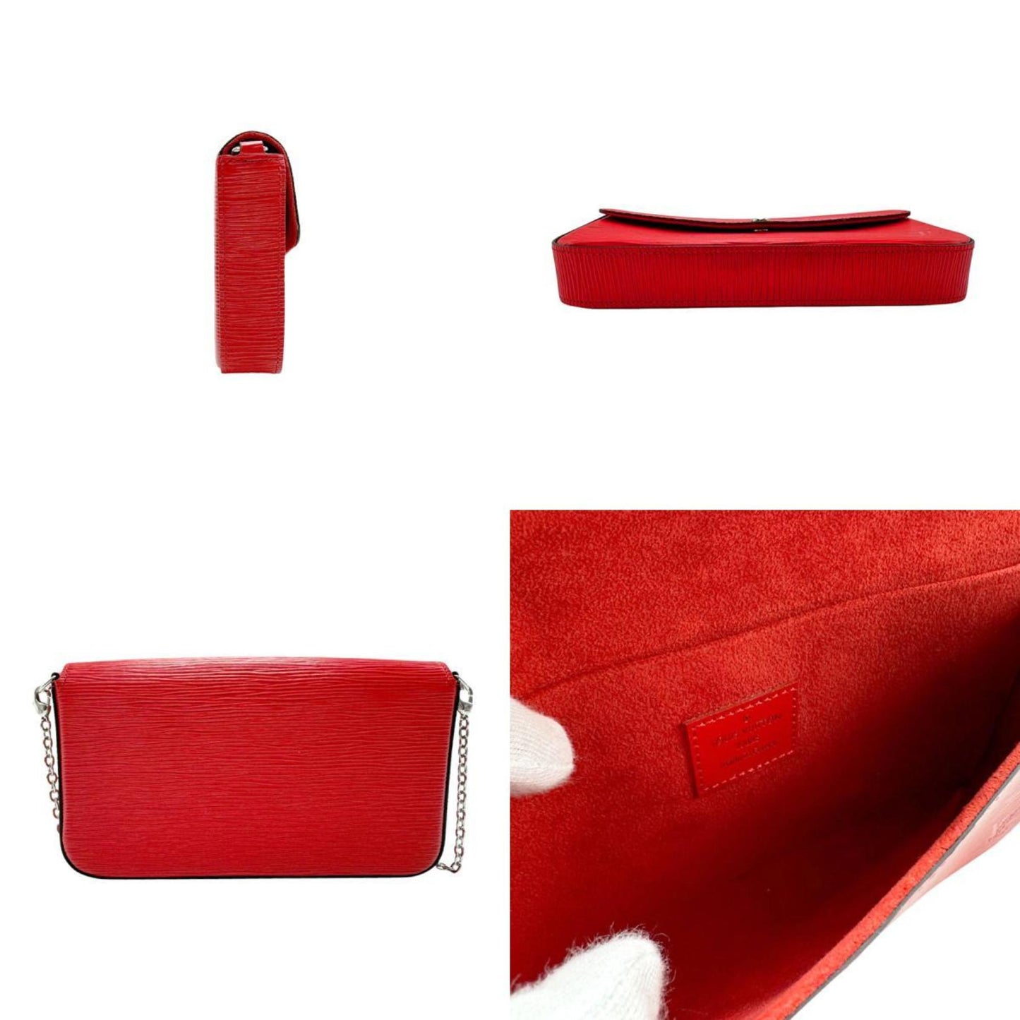 Louis Vuitton Red Color Epi Leather Pochette Shoulder Bag
