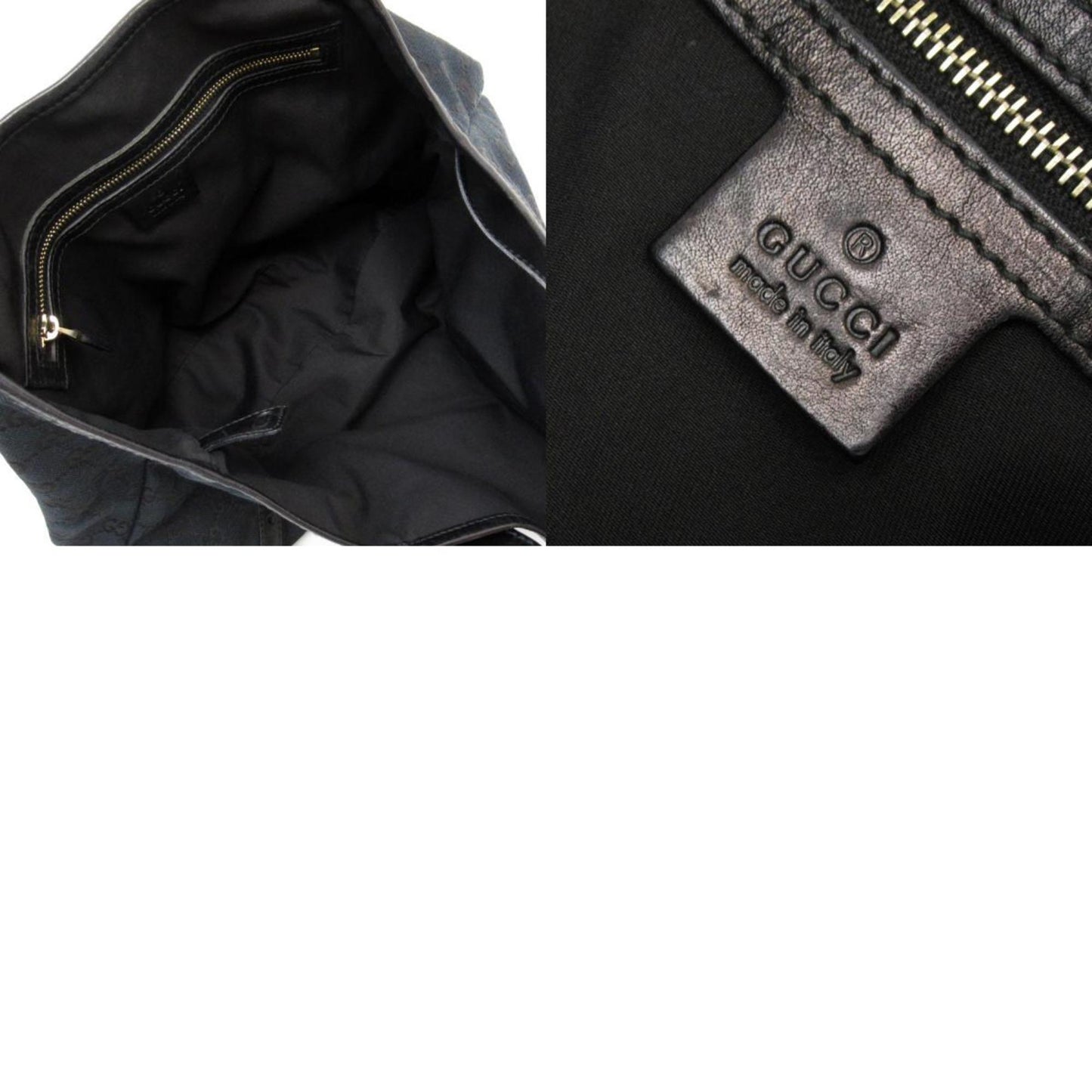 Gucci Black Canvas Leather Handbag
