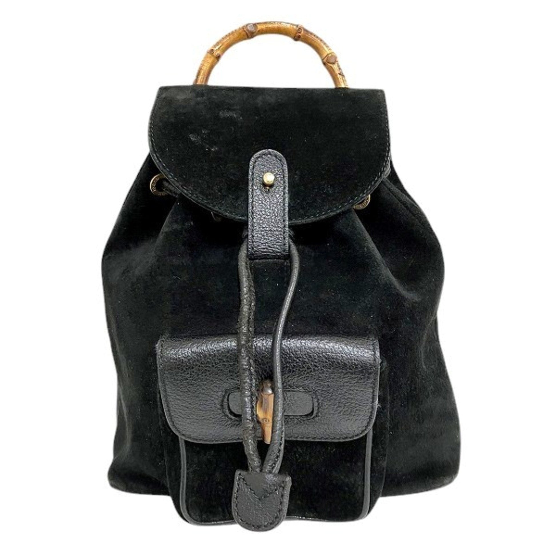 Gucci Black Suede Leather Backpack ()