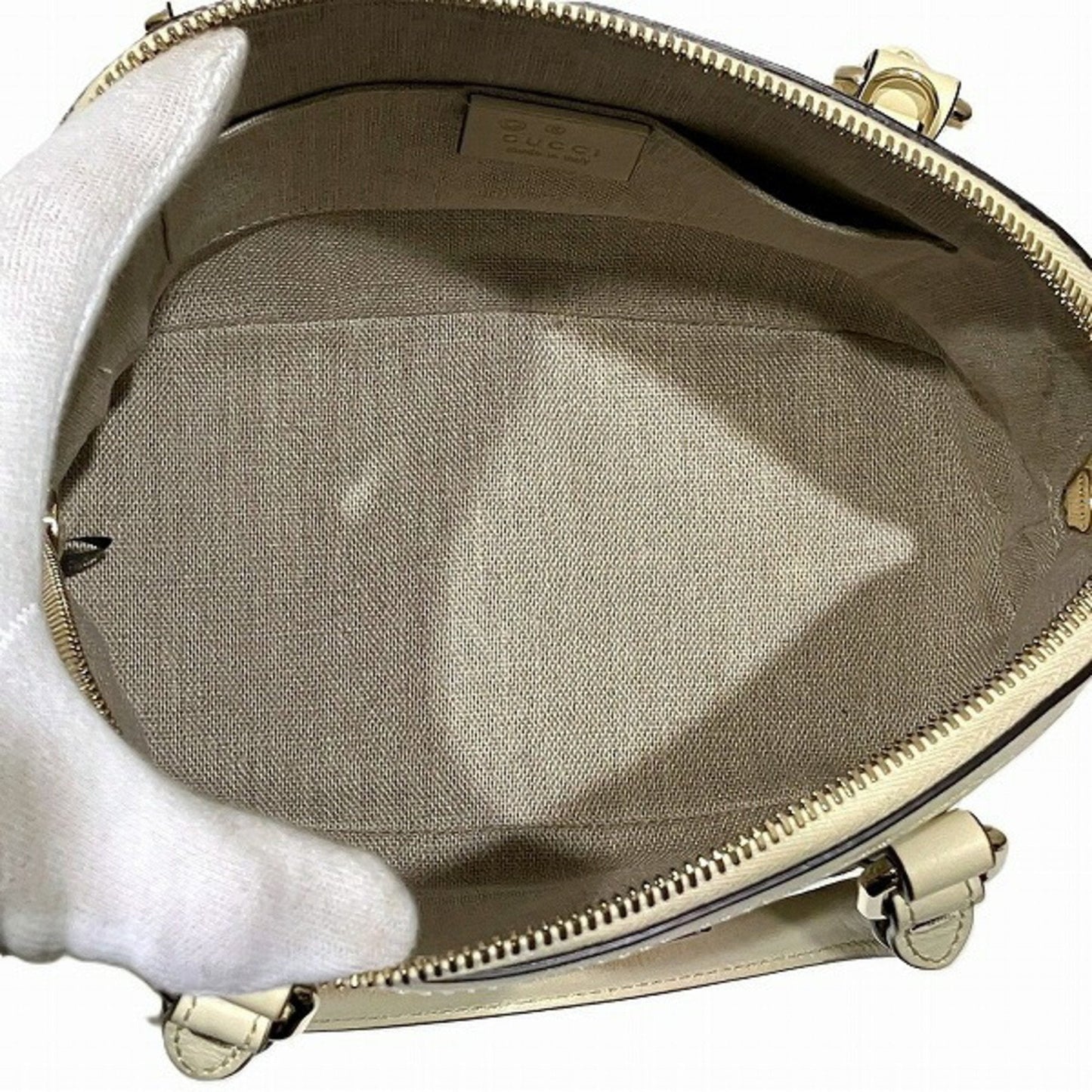 Gucci Ivory Leather Handbag Shoulder Bag