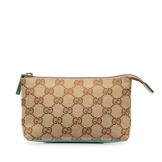 Gucci Gg Canvas Beige Blue Gg Canvas Pouch ()