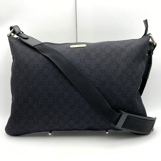 Gucci Black Gg Canvas Shoulder Bag Sling Bag ()