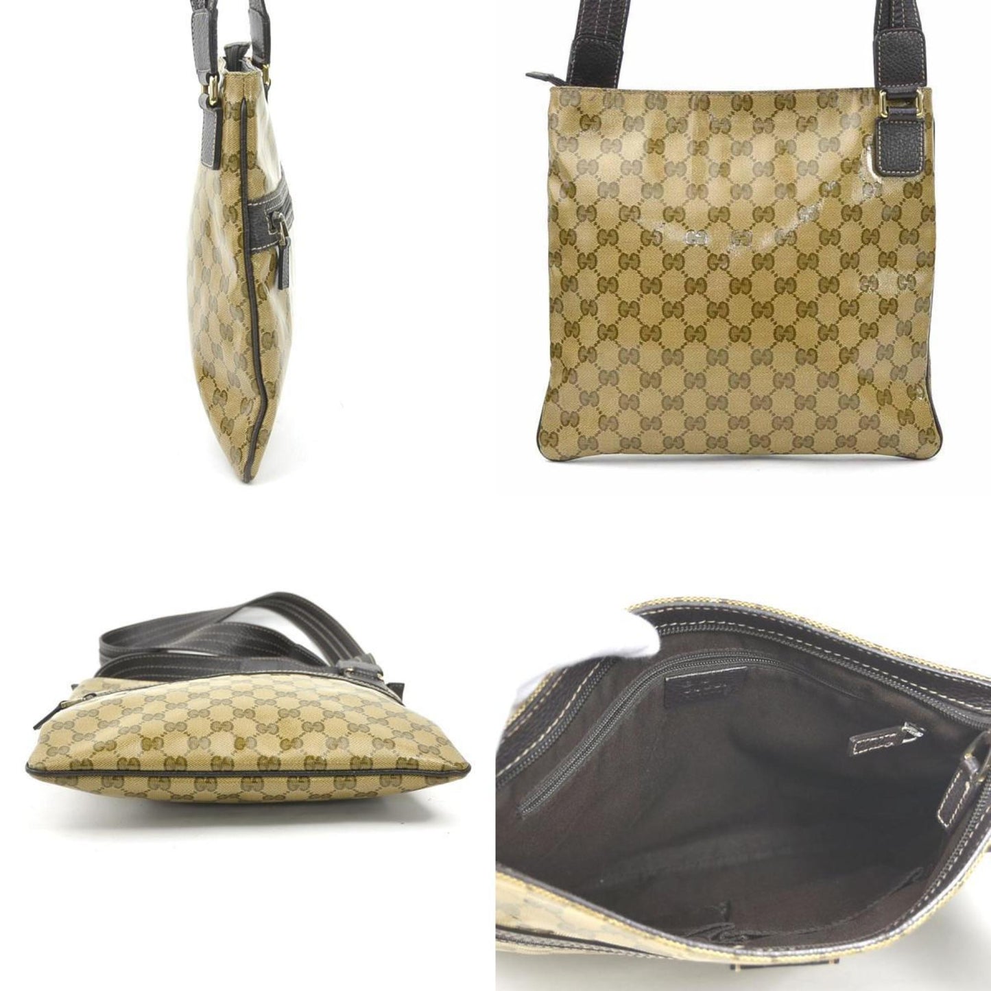 Gucci Brown Pvc Leather Shoulder Bag